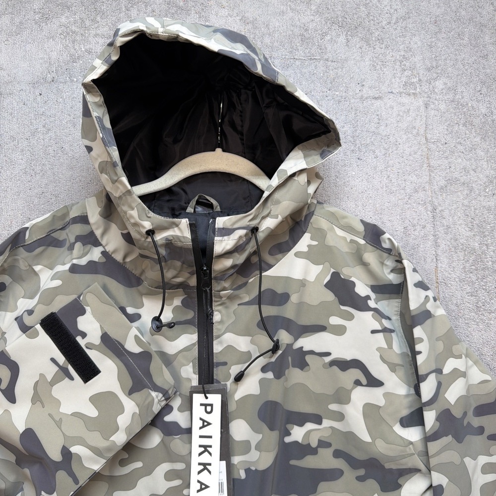 Paikka Camo Raincoat Womens XS‎ Reflective Hooded Waterproof Jacket